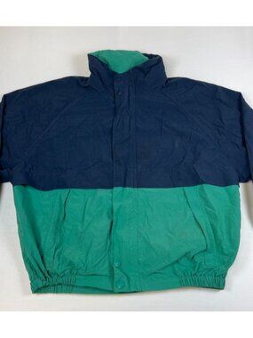 Vintage Nautica US2 Challenge Men XL Blue Green Sailing Jacket Windbreaker